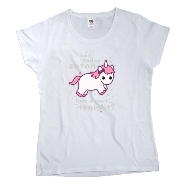 Women's T-shirt Fruit of the loom - Unicorn not today Satan - Mfest