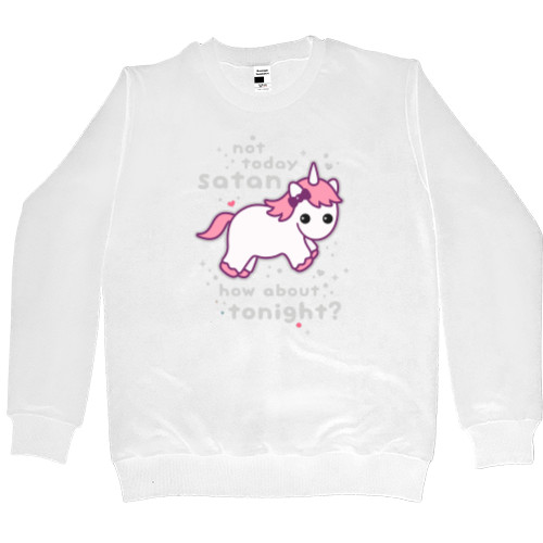 Men’s Premium Sweatshirt - Unicorn not today Satan - Mfest