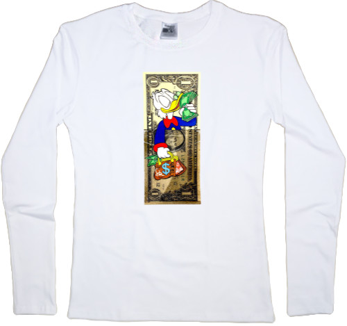 Women's Longsleeve Shirt - scrooge mcduck dollar - Mfest