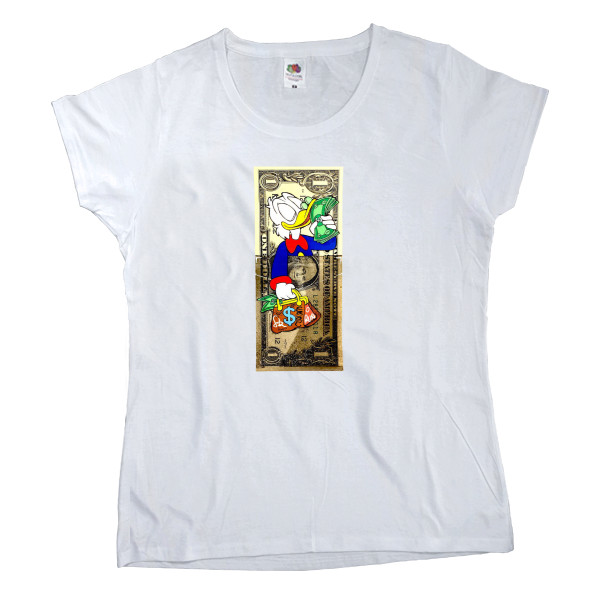 Women's T-shirt Fruit of the loom - scrooge mcduck dollar - Mfest