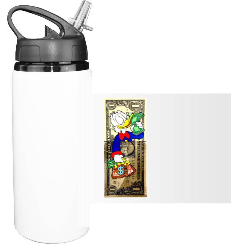 Sport Water Bottle - scrooge mcduck dollar - Mfest