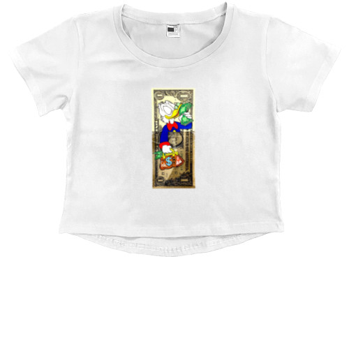 Kids' Premium Cropped T-Shirt - scrooge mcduck dollar - Mfest