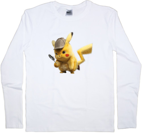 Men's Longsleeve Shirt - pikachu with a magnifying glass - Mfest