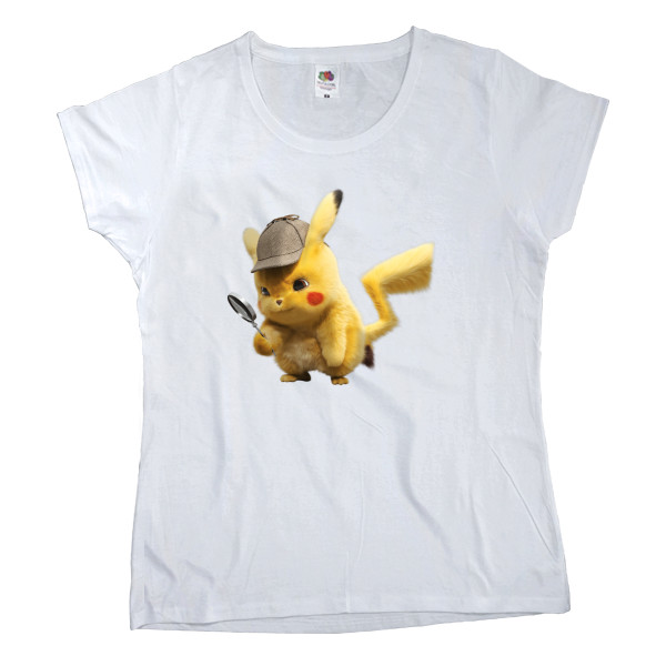 Women's T-shirt Fruit of the loom - pikachu with a magnifying glass - Mfest