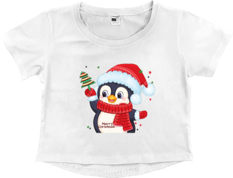 Women's Cropped Premium T-Shirt - New Penguin - Mfest