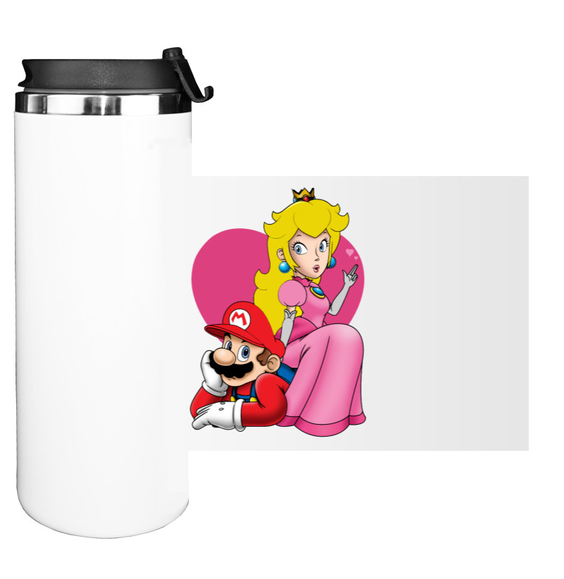 Water Bottle on Tumbler - mario i princess - Mfest