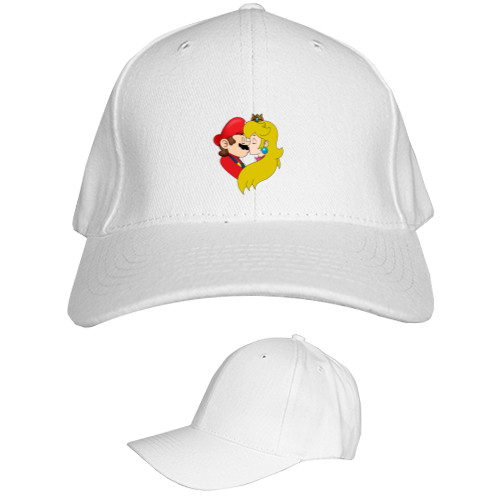 Kids' Baseball Cap 6-panel - Mario and the princess at the kiss - Mfest