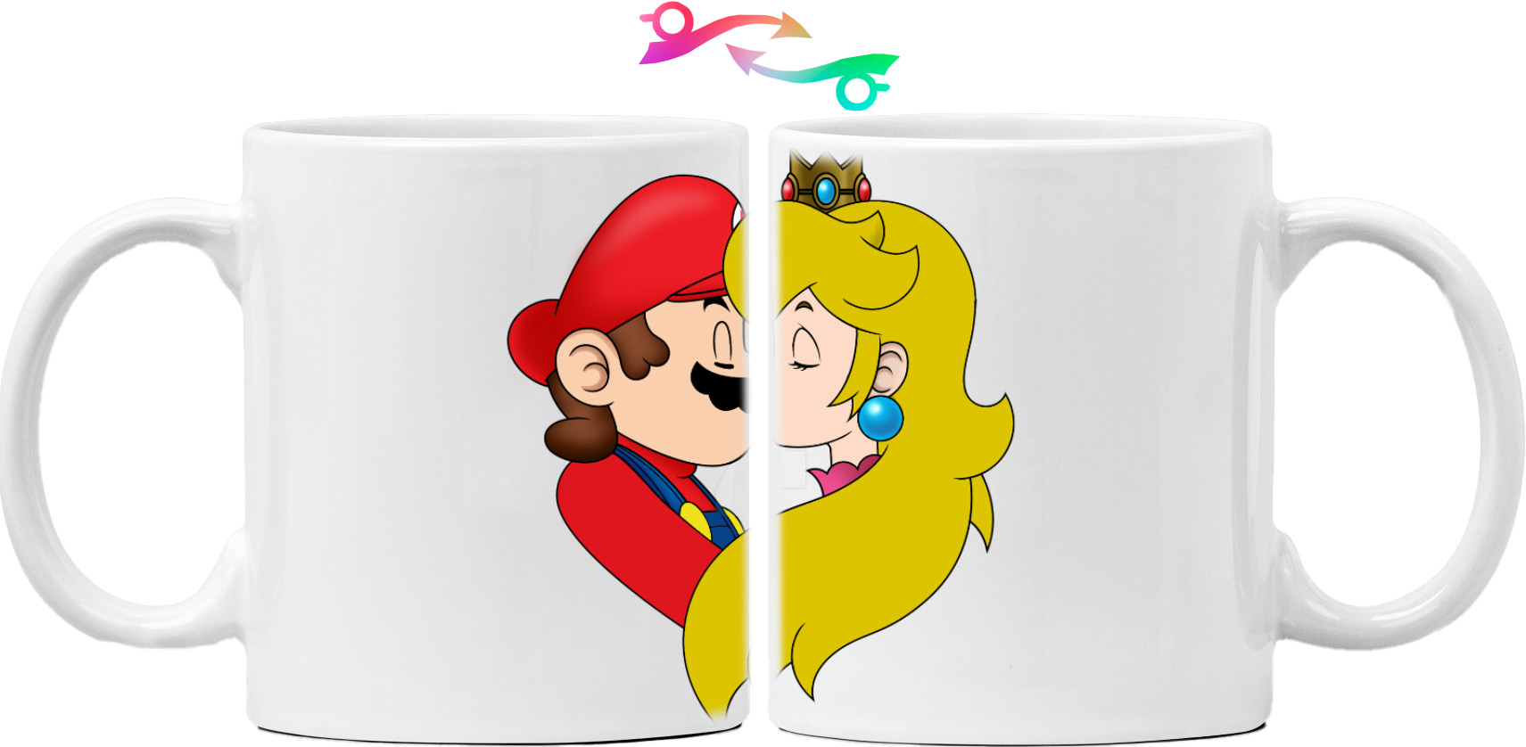 Mario and the princess at the kiss