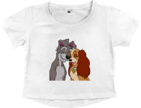 Women's Cropped Premium T-Shirt - Lady and the Tramp - Mfest