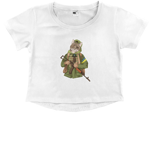 Kids' Premium Cropped T-Shirt - Warrior whale - Mfest