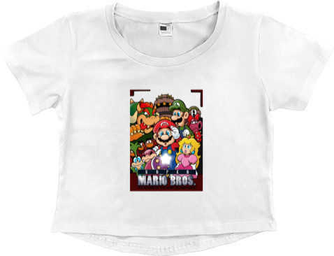 Women's Cropped Premium T-Shirt - MARIO BROS - Mfest