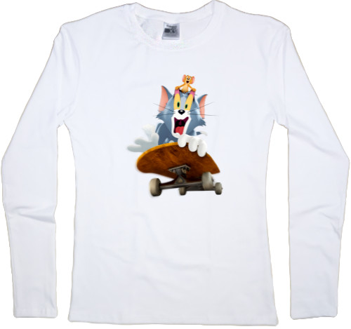 Women's Longsleeve Shirt - Tom and Jerry on a skateboard - Mfest