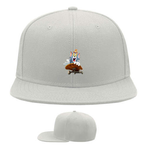 Snapback Baseball Cap - Tom and Jerry on a skateboard - Mfest