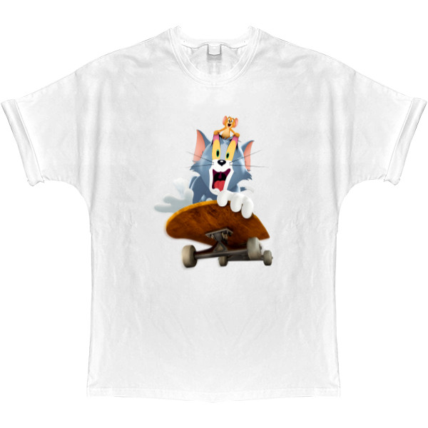 T-shirt Oversize - Tom and Jerry on a skateboard - Mfest