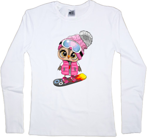 Women's Longsleeve Shirt - Owl on a skateboard - Mfest