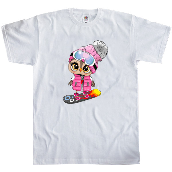 Kids' T-Shirt Fruit of the loom - Owl on a skateboard - Mfest