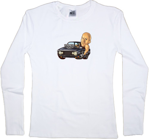 Women's Longsleeve Shirt - Vin Diesel by car - Mfest