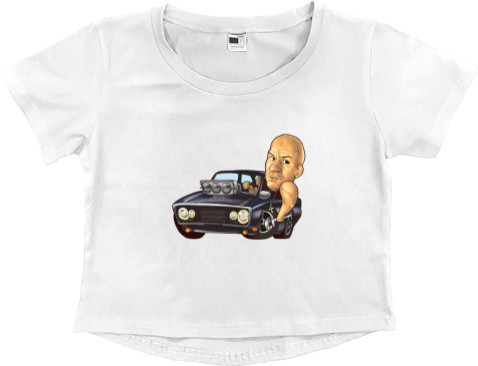 Women's Cropped Premium T-Shirt - Vin Diesel by car - Mfest