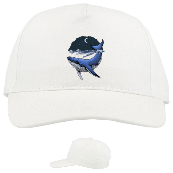 Baseball Caps - 5 panel - whale in the ocean - Mfest