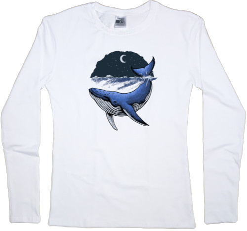 Women's Longsleeve Shirt - whale in the ocean - Mfest