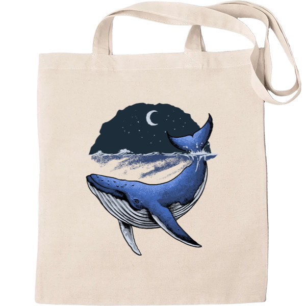 Tote Bag - whale in the ocean - Mfest