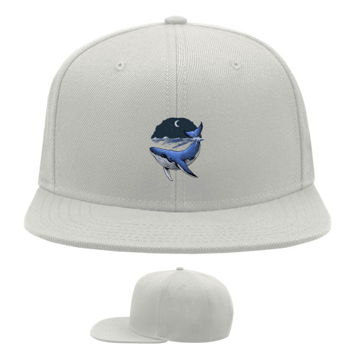 Snapback Baseball Cap - whale in the ocean - Mfest