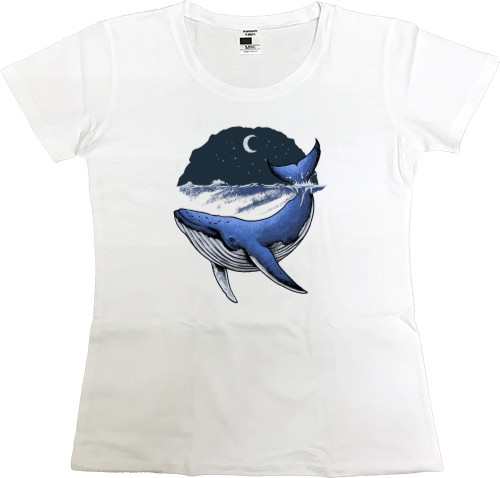 Women's Premium T-Shirt - whale in the ocean - Mfest