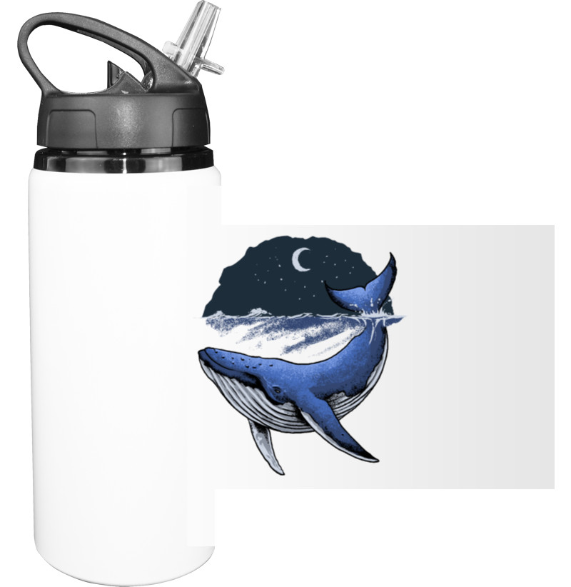 Sport Water Bottle - whale in the ocean - Mfest