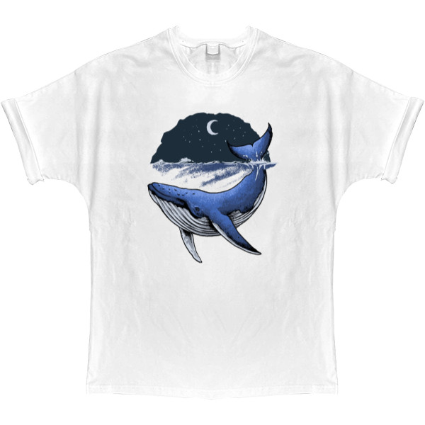 T-shirt Oversize - whale in the ocean - Mfest