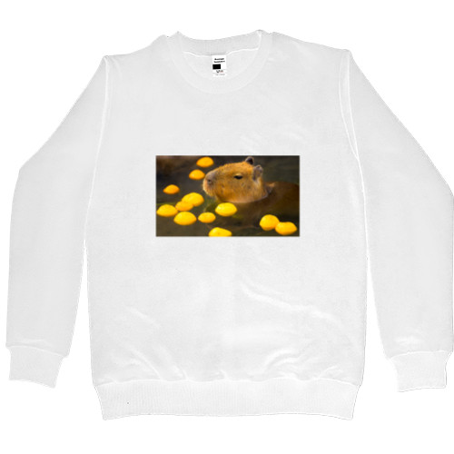 Men’s Premium Sweatshirt - Capibara in tangerines - Mfest