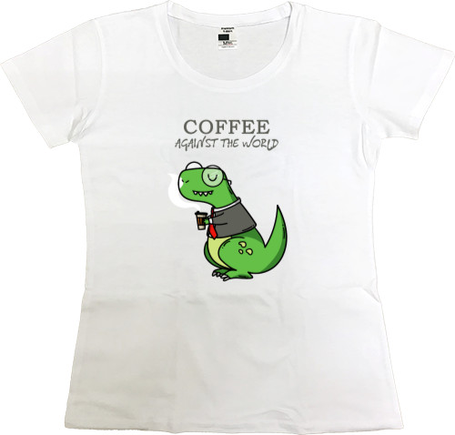 Women's Premium T-Shirt - Kava and dinosaur - Mfest