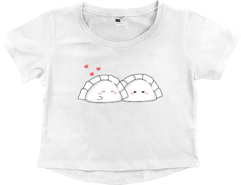 Women's Cropped Premium T-Shirt - Zakohani dumplings - Mfest