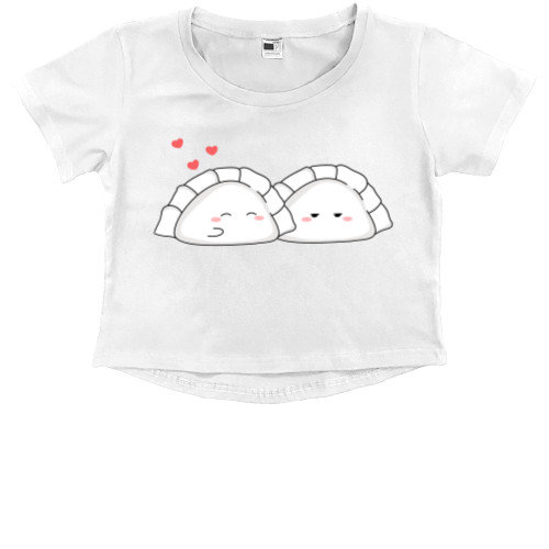 Kids' Premium Cropped T-Shirt - Zakohani dumplings - Mfest