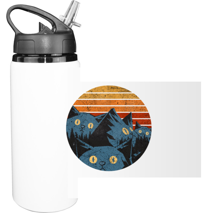 Sport Water Bottle - cats in the mountains - Mfest