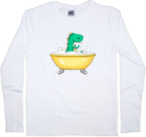 Kids' Longsleeve Shirt - Dinosaur in the bathroom - Mfest