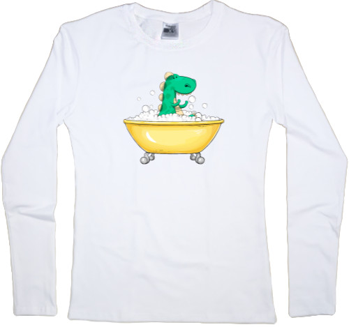 Women's Longsleeve Shirt - Dinosaur in the bathroom - Mfest