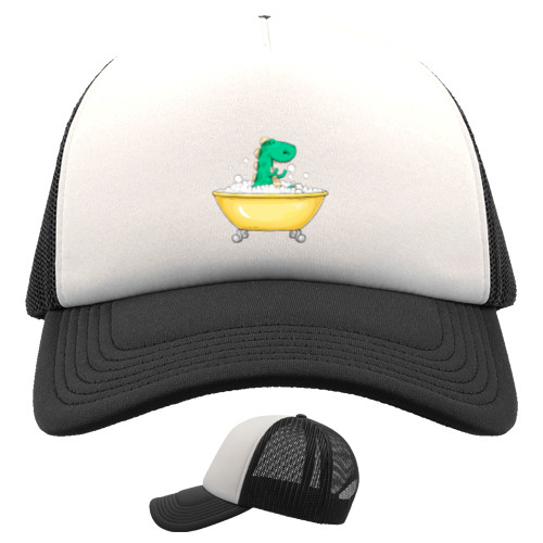 Kids' Trucker Cap - Dinosaur in the bathroom - Mfest