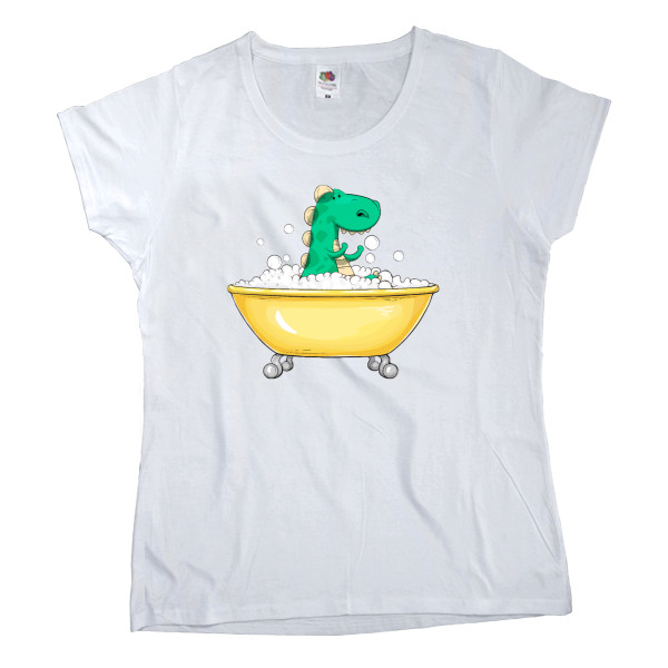 Women's T-shirt Fruit of the loom - Dinosaur in the bathroom - Mfest