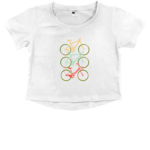 Kids' Premium Cropped T-Shirt - Bicycles - Mfest