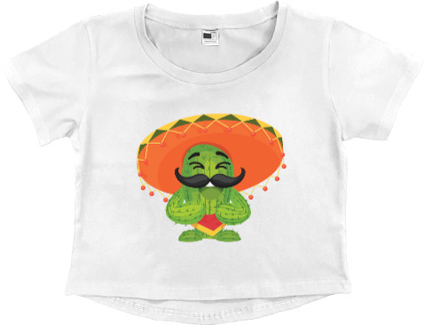 Women's Cropped Premium T-Shirt - Mexican Cactus - Mfest