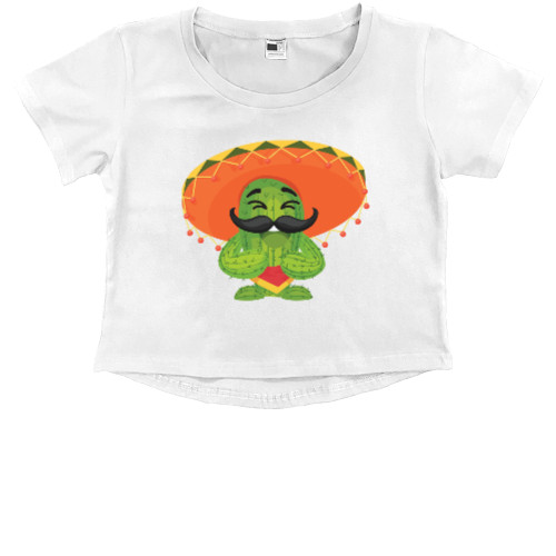 Kids' Premium Cropped T-Shirt - Mexican Cactus - Mfest