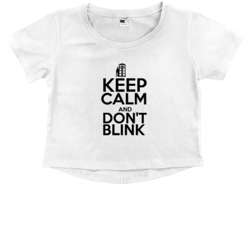 Kids' Premium Cropped T-Shirt - Keep calm and don't blink - Mfest