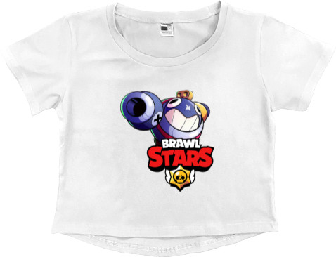 Women's Cropped Premium T-Shirt - Brawl Stars Tick - Mfest