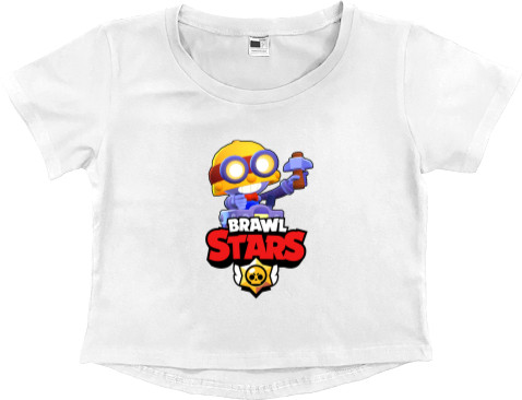 Women's Cropped Premium T-Shirt - Brawl Stars Carl - Mfest