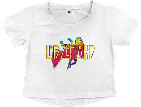 Women's Cropped Premium T-Shirt - Led Zeppelin принт 5 - Mfest