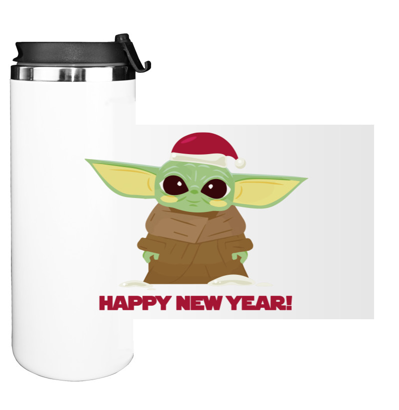 Water Bottle on Tumbler - Новогодний BABY YODA - Mfest