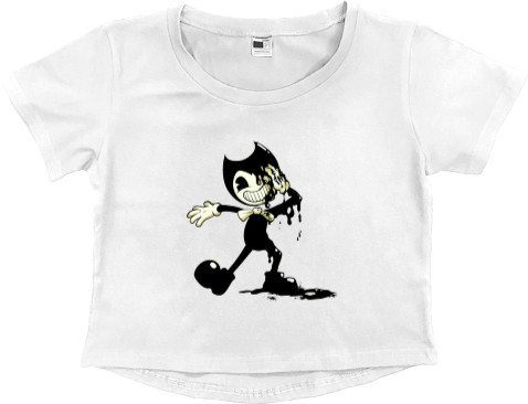 Women's Cropped Premium T-Shirt - Bendy and the Ink Machine принт - Mfest