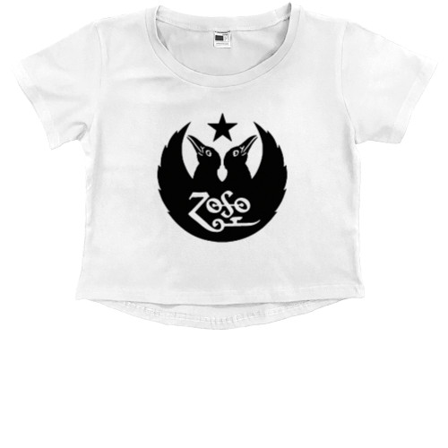 Kids' Premium Cropped T-Shirt - Led Zeppelin принт 12 - Mfest