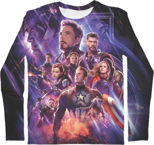 Men's Longsleeve Shirt 3D - Avengers принт - Mfest