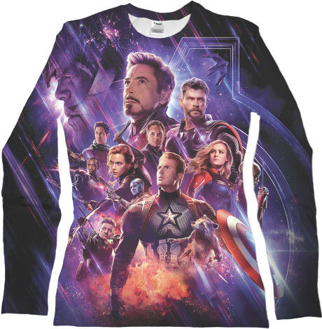 Women's Longsleeve Shirt 3D - Avengers принт - Mfest